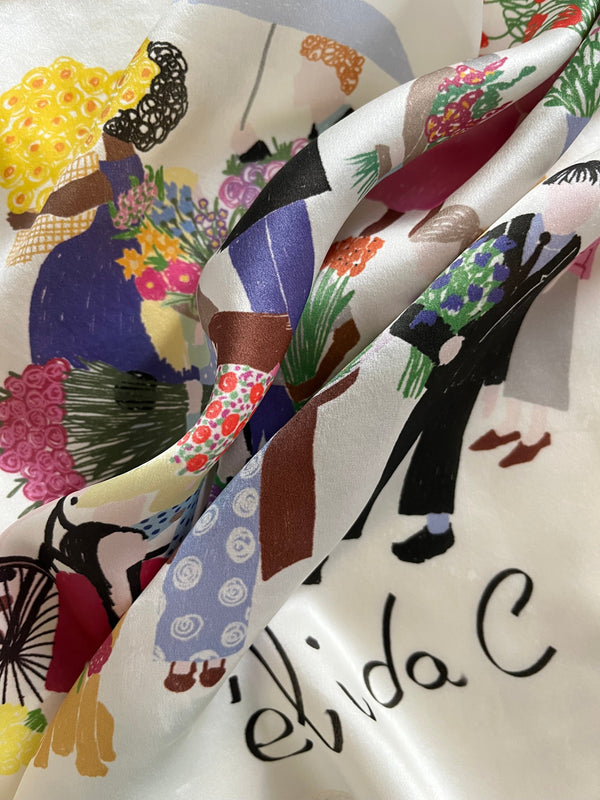 PEOPLE&FLOWERS SILK BANDANA élida c. 