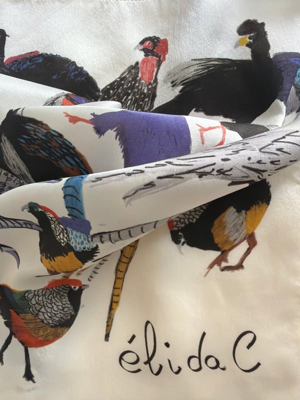 PHEASANT SILK BANDANA