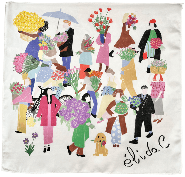 PEOPLE&FLOWERS SILK BANDANA élida c. 