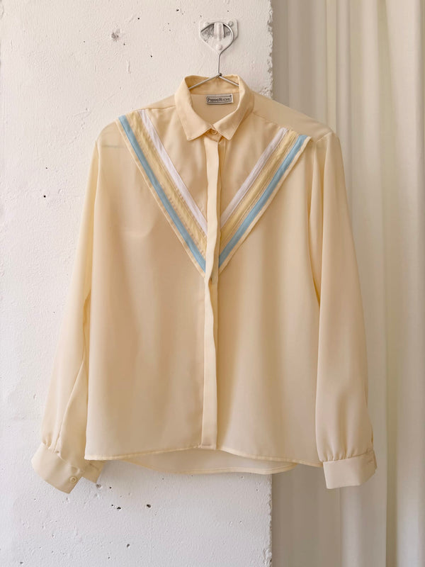 LIGHT YELLOW VINTAGE BLOUSE PIERRE ROCHE
