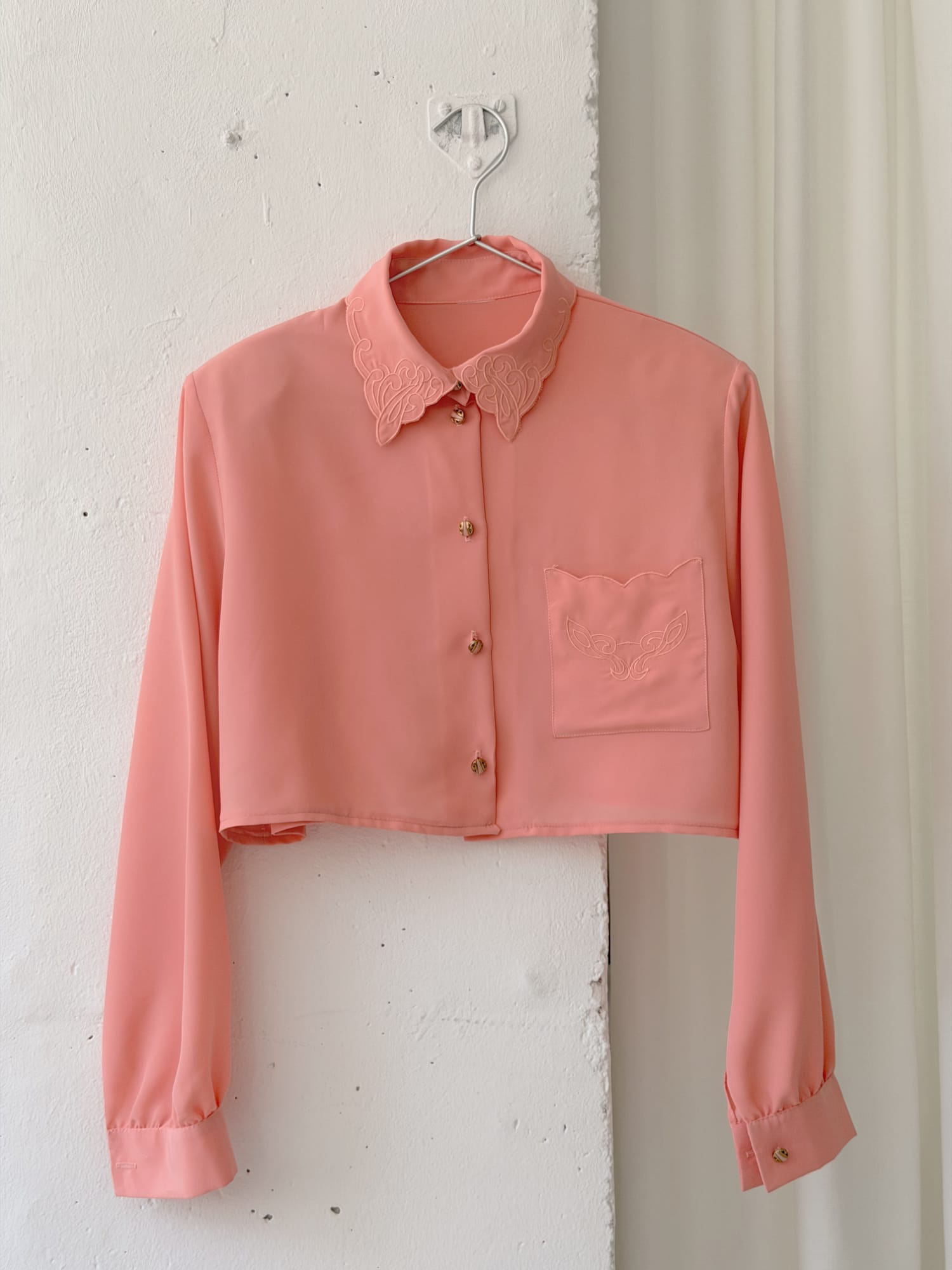 CROPPED VINTAGE PINK BLOUSE