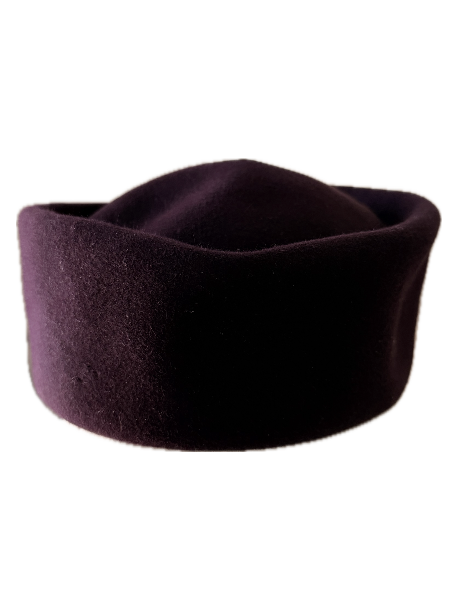 Vintage aubergine pillbox hat