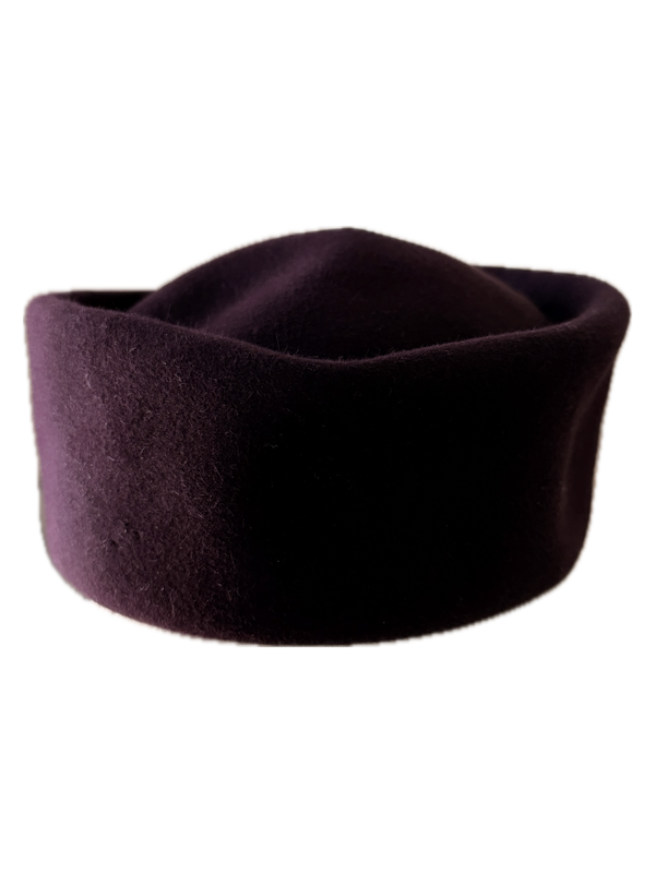 Vintage aubergine pillbox hat