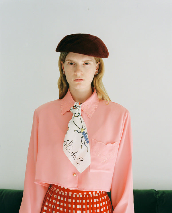 CROPPED VINTAGE PINK BLOUSE